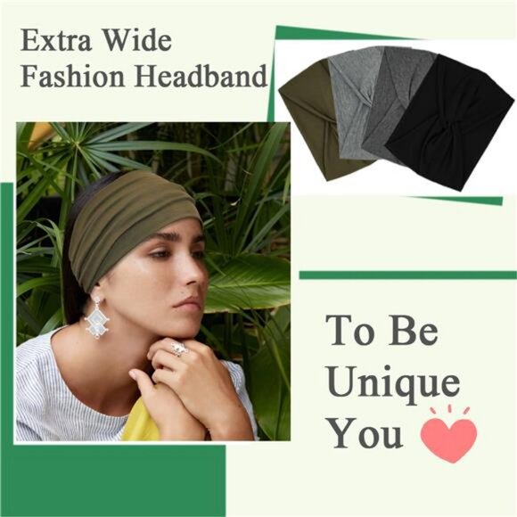 Extra Wide Headbands For Women 7'' Large Headband Twist Head Bands Women's Hair - Picture 5 of 7